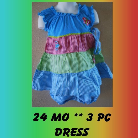 DRESS, BLOOMER AND HEADBAND SUMMER SET - Picture 1 of 4